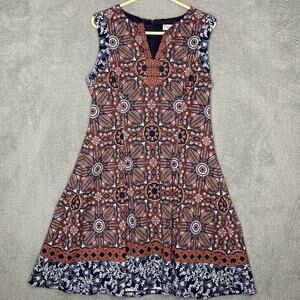 Maggy L floral geometric sleeveless a line dress career colorful office 14